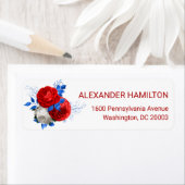 Patriotic Red Rose Bouquet Etiket (Insitu)