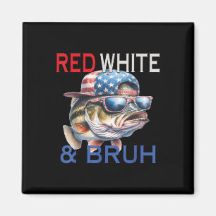 Patriotic Red White & Bruh America B Gevist 4 Magneet