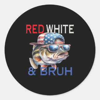 Patriotic Red White &amp; Bruh America B Gevist 4 Ronde Sticker