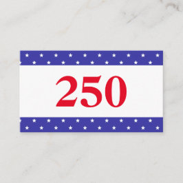 Patriotic Red White & Blue 250 Visitekaartje