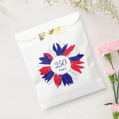 Patriotic Red White Blue Floral 4th of July Party  Bedankzakje (Gezegeld)