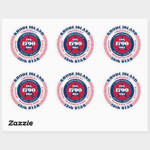 Patriotic Rhode Island Circle Design Sticker