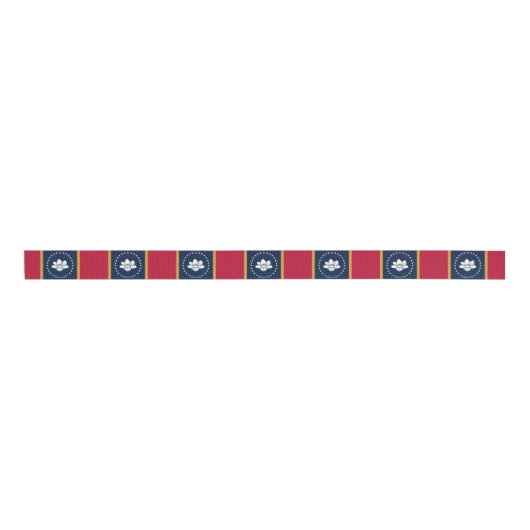 Patriotic Ribbon with Flag of Mississippi, USA Grosgrain Lint (Voorkant)