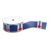 Patriotic Ribbon with Flag of Toronto, Canada Grosgrain Lint (Spoel)