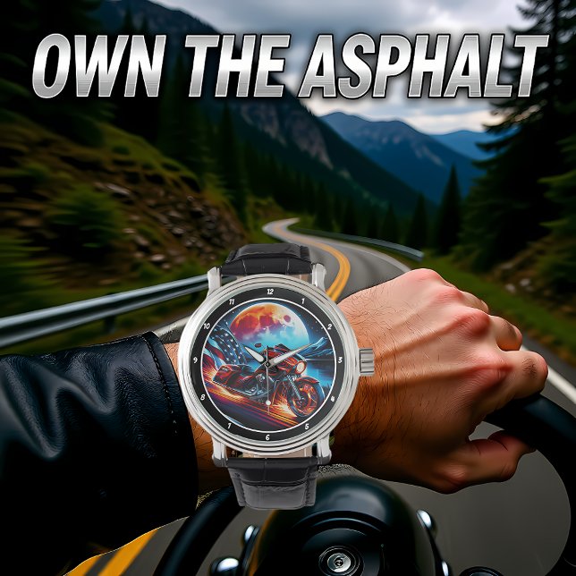 Patriotic Ride, Moonlit Horizon Watch Horloge (Creator heeft geüpload)