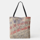 *~* Patriotic Rustic Barnwood Constitutionele Vlag Draagtas (Achterkant)