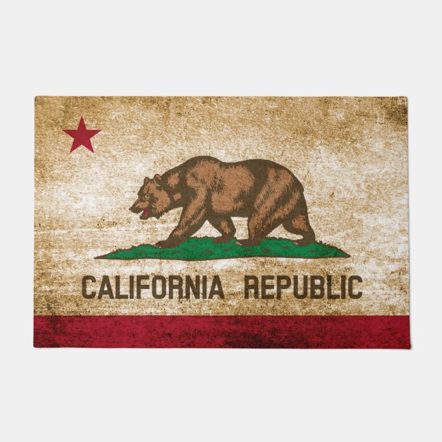 Patriotic Rustic California Republic Flag Deurmat (Voorkant)