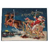 Patriotic Santa Merry kerstcadeautas Groot Cadeauzakje (Voorkant)