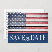 Patriotic Save the Date Briefkaart (Voorkant / Achterkant)