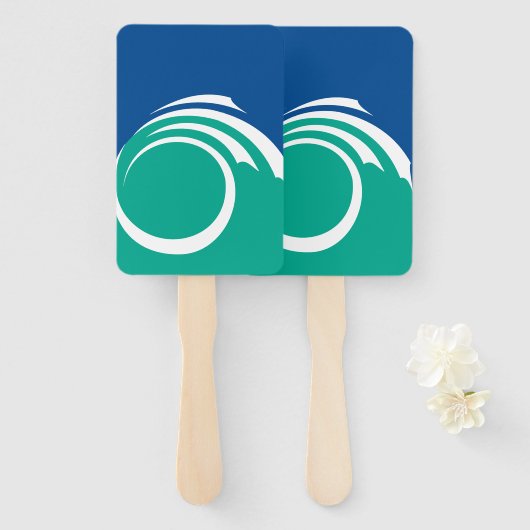 Patriotic set of hand fans with flag of Ottawa Handwaaier (Voorkant en achterkant)