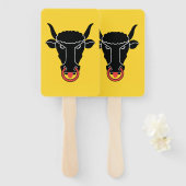 Patriotic set of hand fans with flag of Uri, Swiss Handwaaier (Voorkant en achterkant)