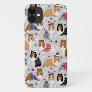 Patriotic Sheltie Shetland Sheepdog iPhone 11 Hoesje