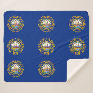Patriotic Sherpa Blanket met vlag New Hampshire Deken