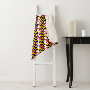 Patriotic Sherpa Blanket met vlag van Maryland Deken