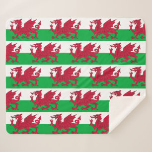 Patriotic Sherpa Blanket met Wales vlag Sherpa Deken