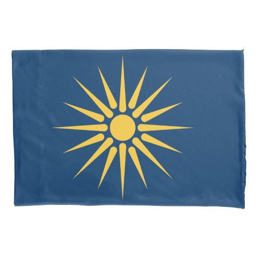 Patriotic Single Pillowcase with flag of Macedonia Kussensloop (Voorkant)