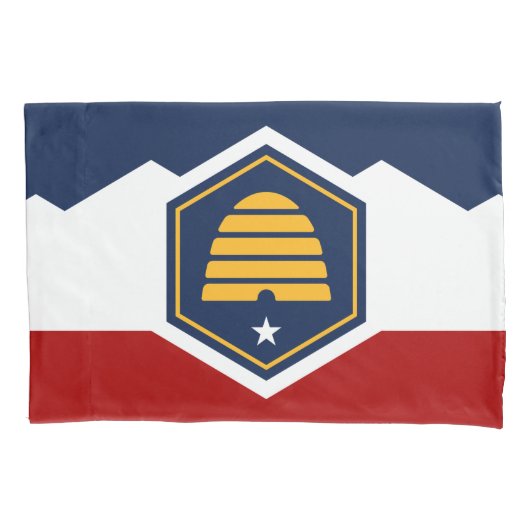 Patriotic Single Pillowcase with flag of Utah, USA Kussensloop (Voorkant)