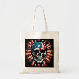Patriotic Skull: Stars and Stripes Rebellion aange Tote Bag