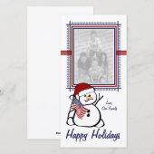 Patriotic Snowman Feestdagenkaart (Voorkant / Achterkant)