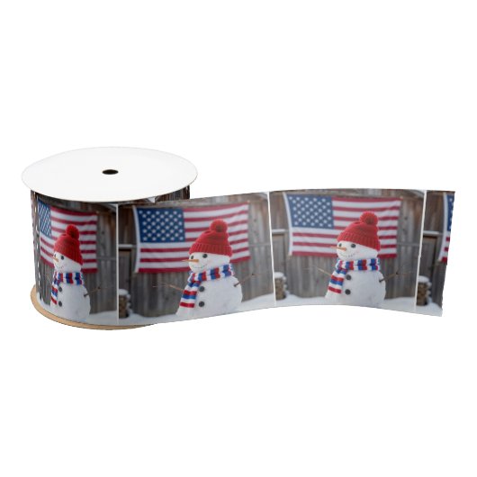 Patriotic Snowman With American Flag Lint (Spoel)