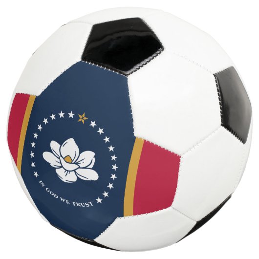 Patriotic Soccer Ball with Flag of Mississippi, US Voetbal (Drie kwart)