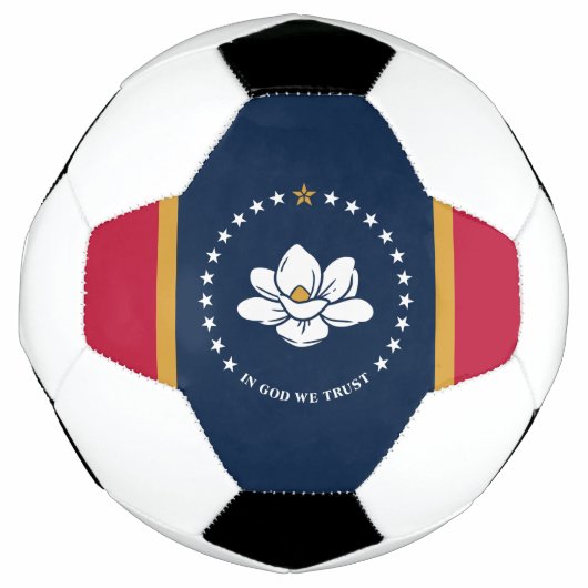 Patriotic Soccer Ball with Flag of Mississippi, US Voetbal (Voorkant)