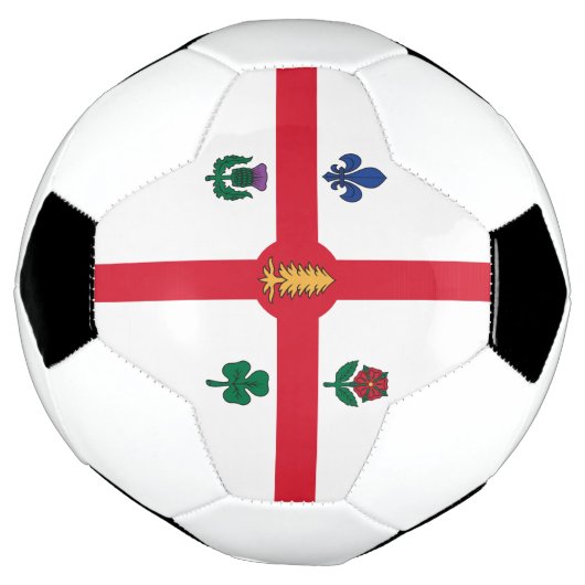 Patriotic Soccer Ball with Flag of Montreal Canada (Tourné)