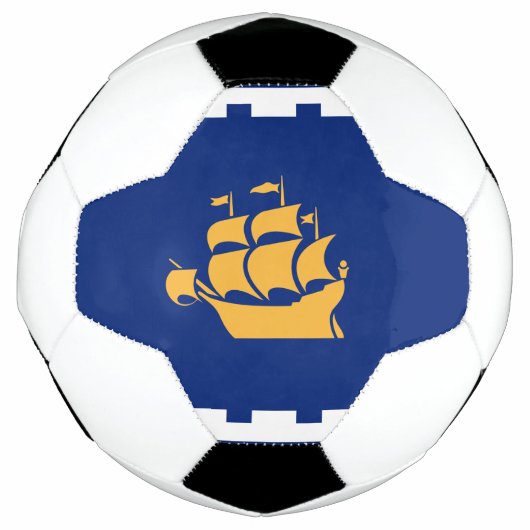 Patriotic Soccer Ball with Flag of Quebec City (Devant)