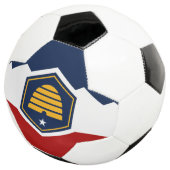 Patriotic Soccer Ball with Flag of Utah State, USA (3/4)