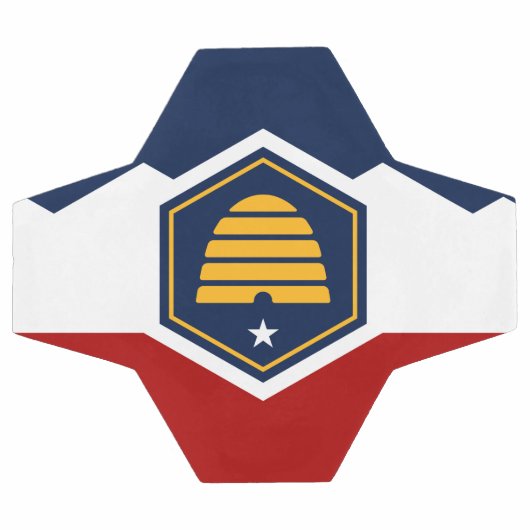 Patriotic Soccer Ball with Flag of Utah State, USA (Plat)