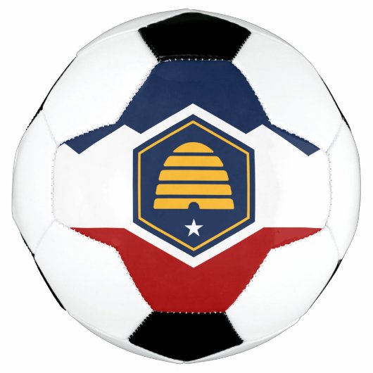 Patriotic Soccer Ball with Flag of Utah State, USA (Devant)