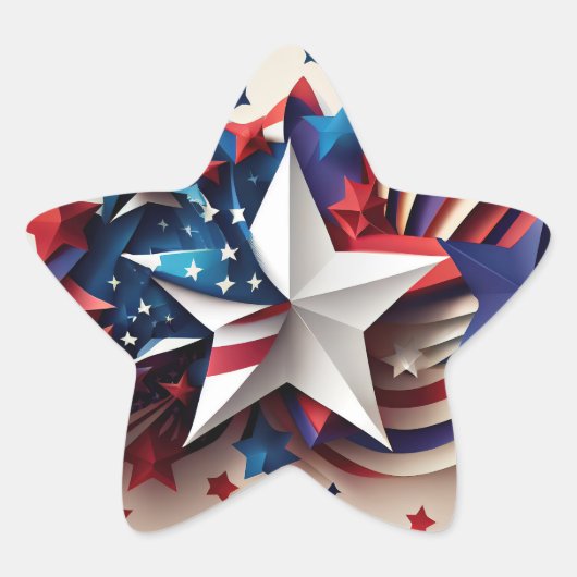 Patriotic Star Ster Sticker (Voorkant)
