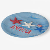 Patriotic Starfish Papieren Bordje (Gekanteld)