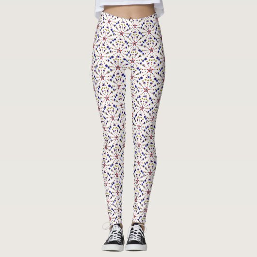 Patriotic Stars Motif, Leggings de vacances (Devant)