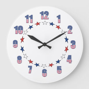 Patriotic Stars Stripes Classic Patriotic Grote Klok