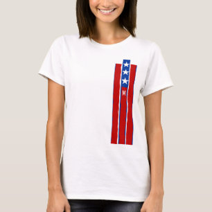Patriotic Stars Stripes Monogram Grafisch T-shirt