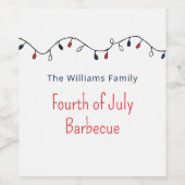 Patriotic String Lights komt uit op 4 juli Wijn Etiket (Enkel label)