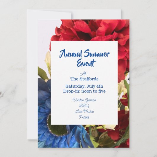 Patriotic Summer Fun Invitation Kaart (Voorkant)