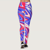 Patriotic Swirl: het rode, witte en blauwe marmer Leggings (Achterkant)