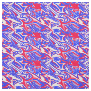 Patriotic Swirl: het rode, witte en blauwe marmer Stof