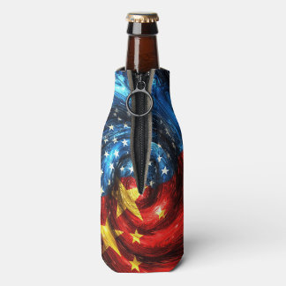 Patriotic Swirl USA China Insulated Bottle Cover  Flesjeskoeler