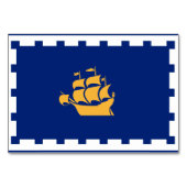 Patriotic table card with Flag of Quebec City Kaart (Achterkant)