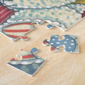 PATRIOTIC TEDDY BEAR & PATCHWORK QUILT PUZZLE (Côté)