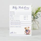 Patriotic Teddy Bear Red Blue Baby Predictions Kaart (Staand voorkant)