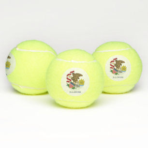 Patriotic Tennis Ball with Flag of Illinois, Veren Tennisballen