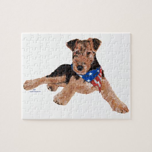 Patriotic Terrier Puppy Legpuzzel (Horizontaal)