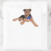 Patriotic Terrier Puppy Rechthoekige Sticker (Tas)