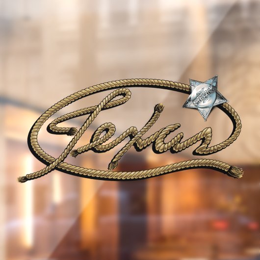 Patriotic Texas Rope Lettering Sherriff's Badge Raamsticker (Vel 2)