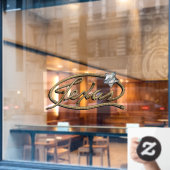 Patriotic Texas Rope Lettering Sherriff's Badge Raamsticker (Cafe Raam)