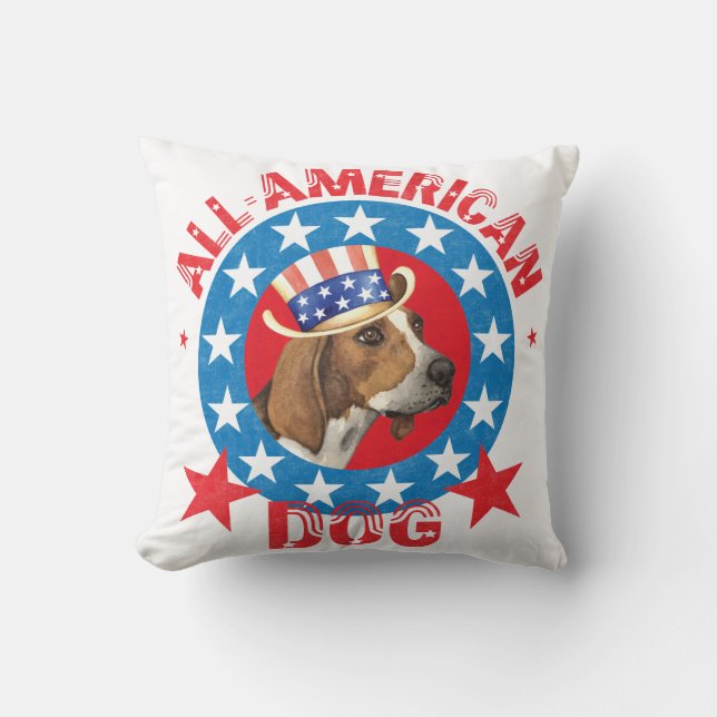 Patriotic Treeing Walker Kussen (Voorkant)